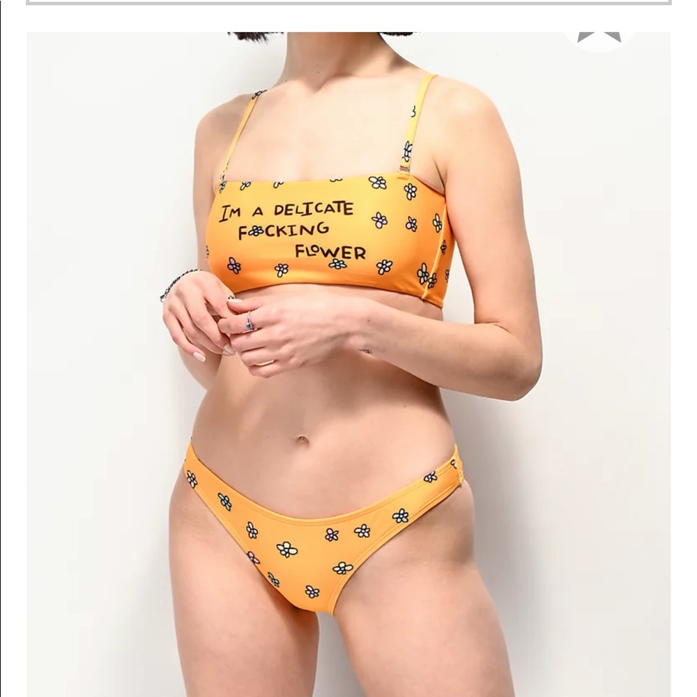 JV by Jac Vanek Delicate Flower Yellow Bikini